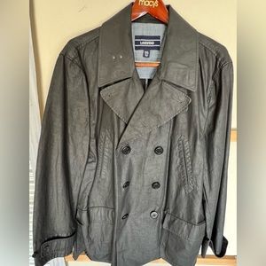 Mens polished cotton peacoat by Lands End.  Size XXL